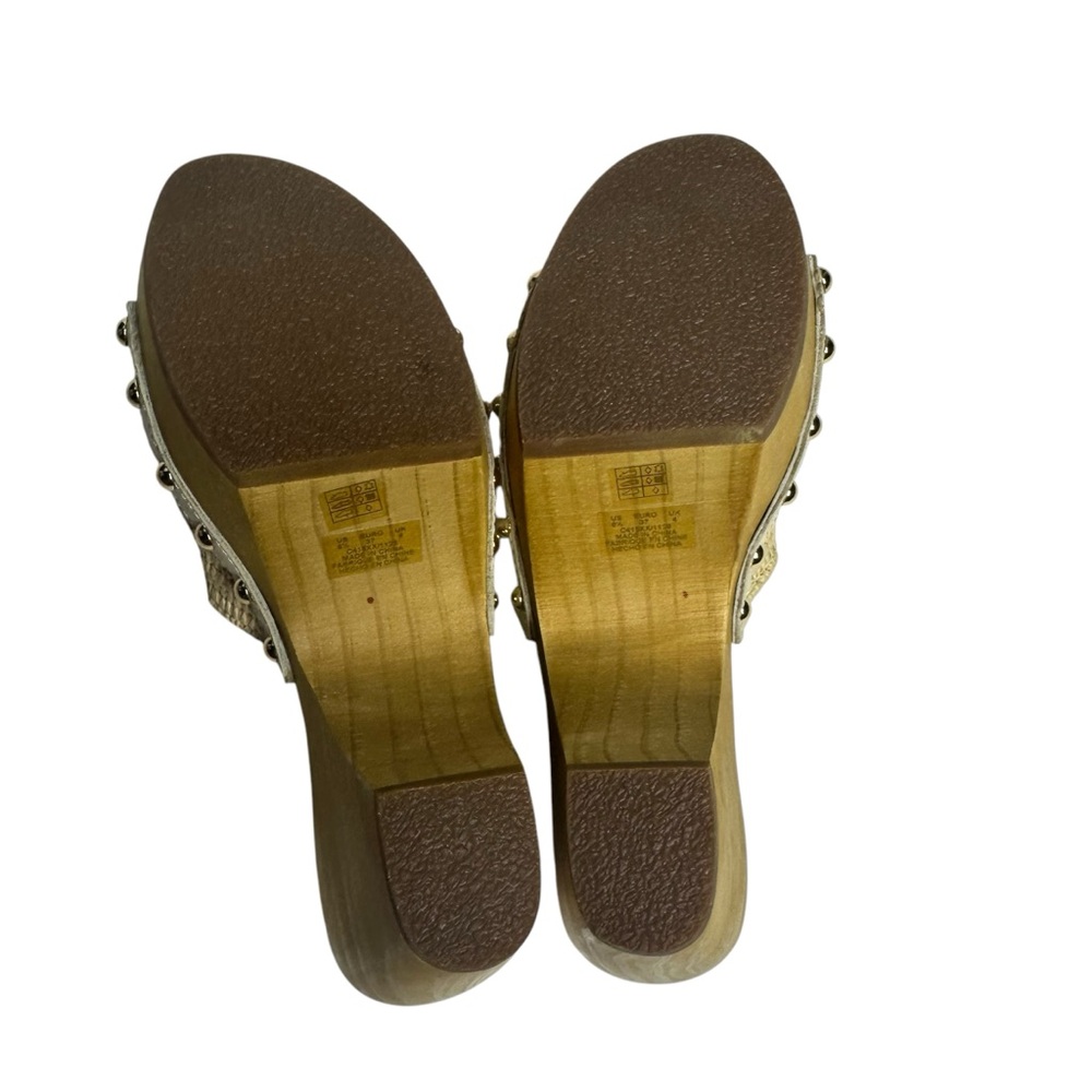 NEW Kelsi Dagger Brooklyn Dreamer Studded Wooden Sandals 6.5 - Picture 12 of 13
